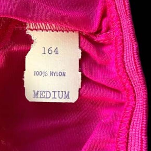 NWT Vintage Long Sleeve Fuchsia and Cream Trim Sleepwear Nightgown Size Medium - Picture 6 of 9